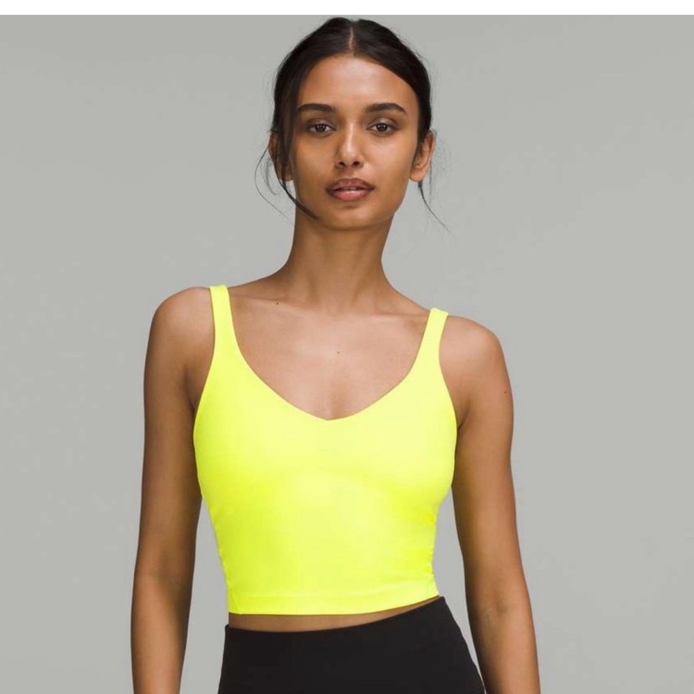 Neon yellowish green lululemon align tank with built in bra
